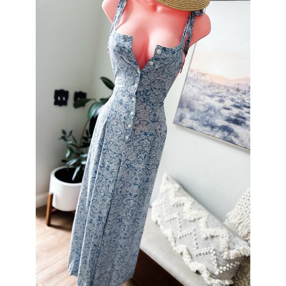 Free People Storybook Afternoons cottagecore flowy pants jumpsuit romper - Picture 8 of 9